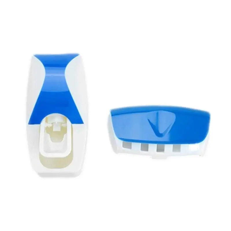 Toothbrush Dispenser Wall-Mounted Adhesive Tooth Brushing Holder Automatic Toothpaste Holder Squeezer 5 Slots Toothbrushes