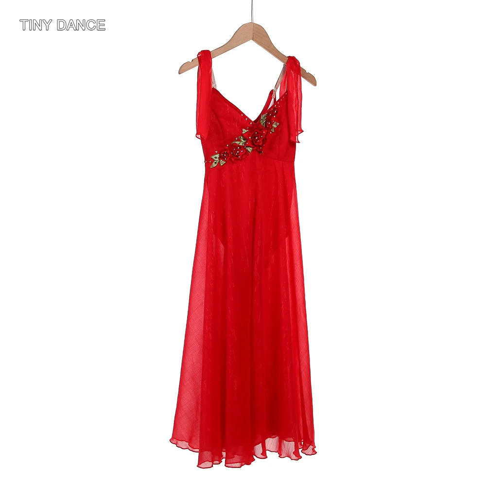 สีแดง Professional บัลเล่ต์เต้นรําชุดผู้ใหญ่ที่กําหนดเอง Ballerina SOLO เครื่องแต่งกายผู้หญิง Dancewear สําหรับประสิทธิภาพ B25671