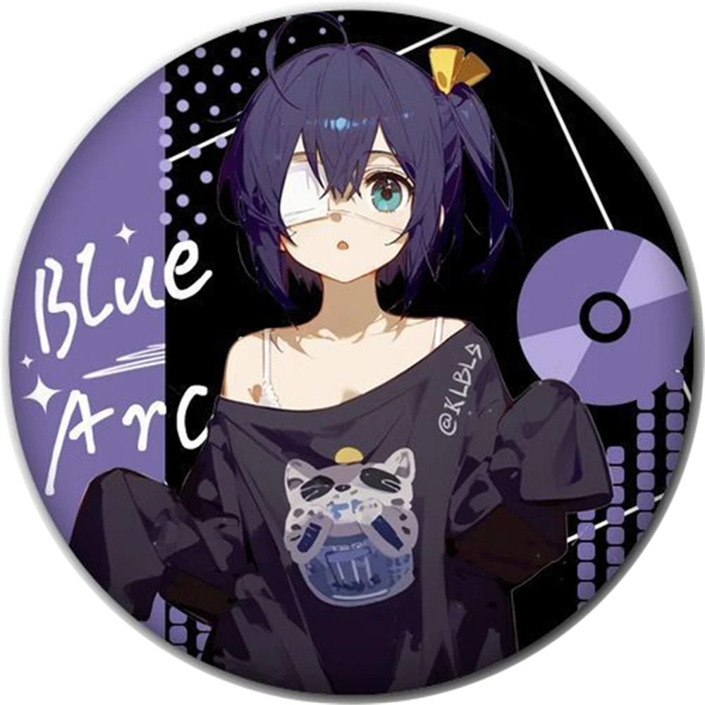 Anime Take On Me Takanashi Rikka Nibutani Shinka Cosplay Costume Badge Pin SPTE Tinplate Brooch Accessories Prop Xmas Gift