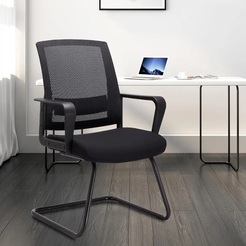 Office Guest Chair with Lumbar Support and Mid Back Mesh Space Air Grid Series for Reception Conference Room