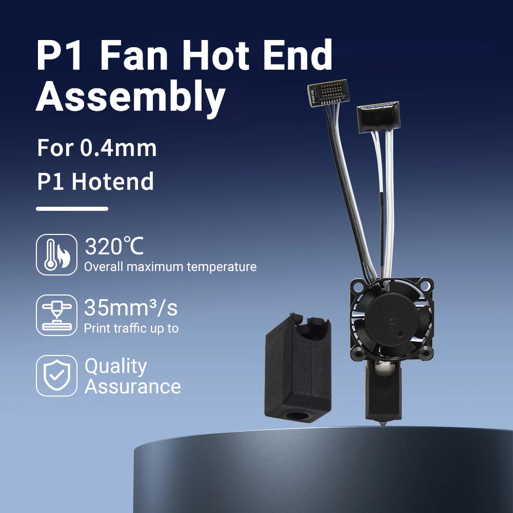 

Модернизированный хотэнд P1P P1S с вентилятором охлаждения 2510, полностью собранный комплект хотэнда для экструдера Lab X1 X1C, печатающая головка, запчасти для 3D-принтера