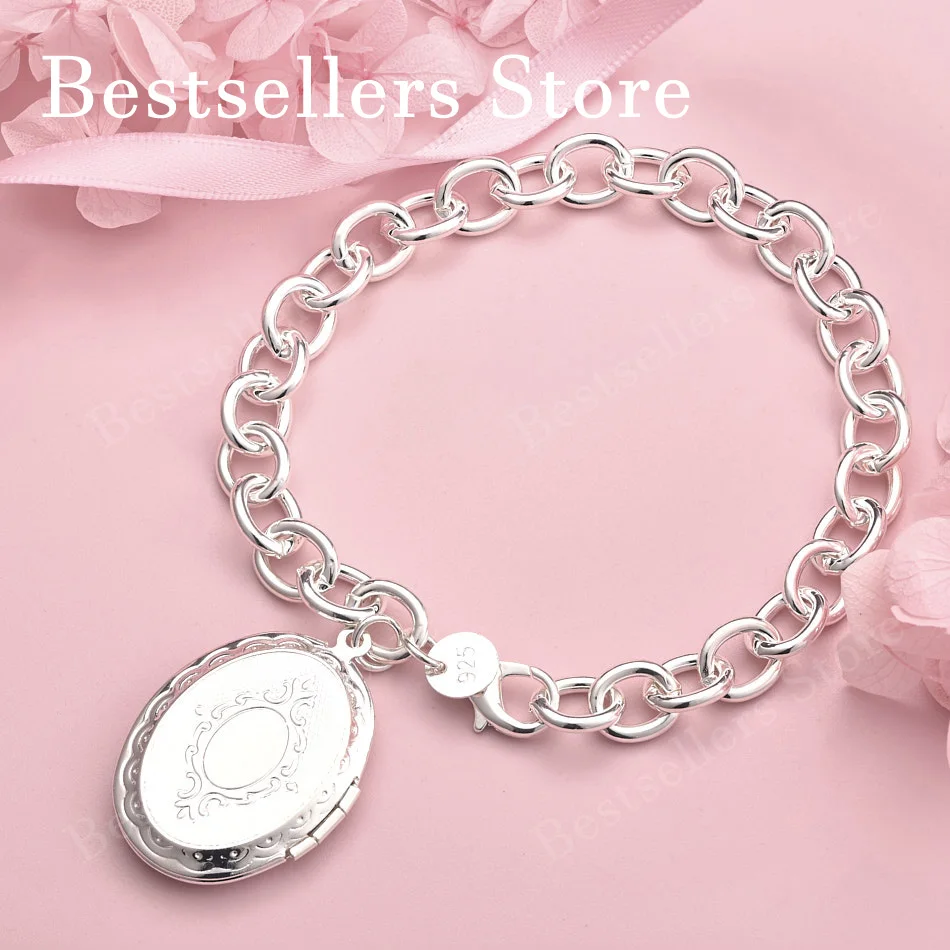 925 sterling silver 8-inch foldable oval bracelet, fashionable women's wedding party jewelry accessories
