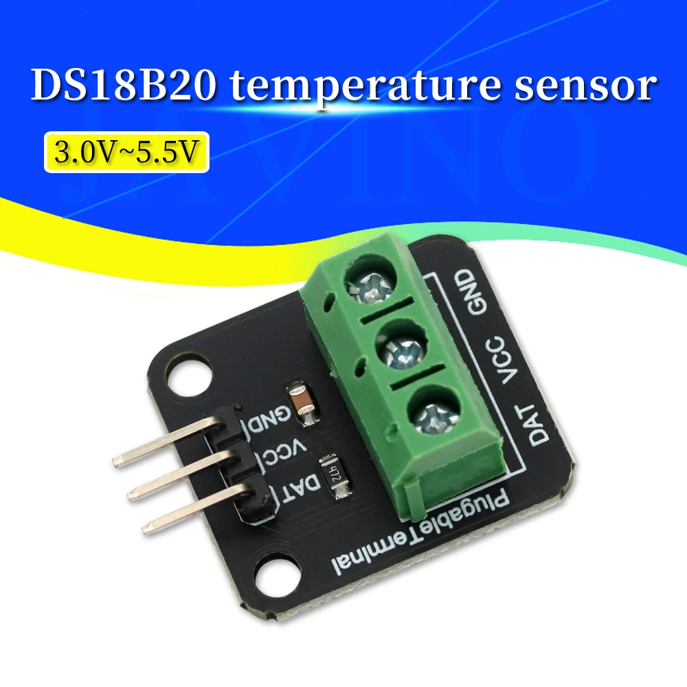 

Javino DS18B20 Waterproof Temperature Sensor Module Digital Thermometer 18B20 Cable with Stainless Sensor