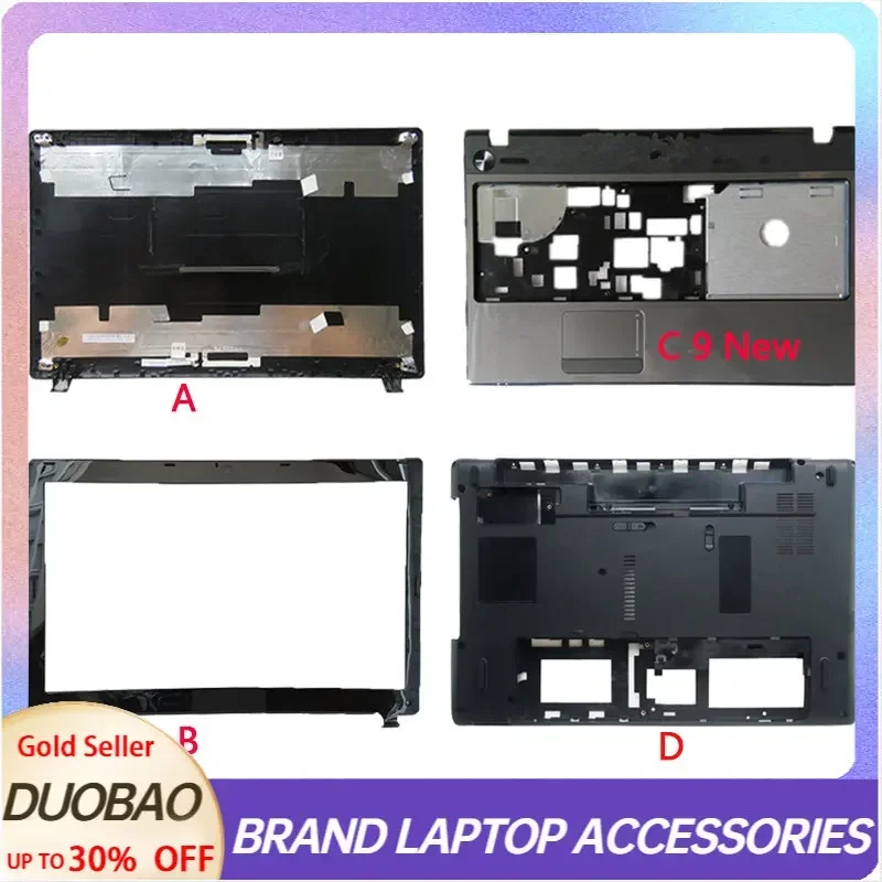 

Laptop Keyboard LCD Top Back Cover Upper Case Shell Bottom Case For ACER Aspire 5250 5552 5253 5736 5552G Black