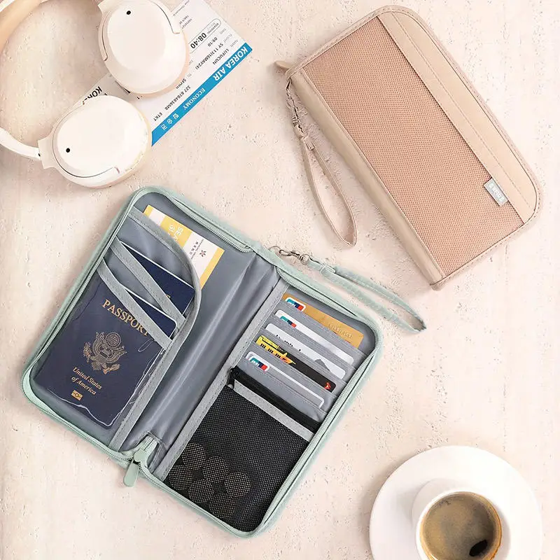 Travel Wallet Family Passport Holder Carry Storage Case Passport Holder Cash Document Organizer for Cards Multifunctional