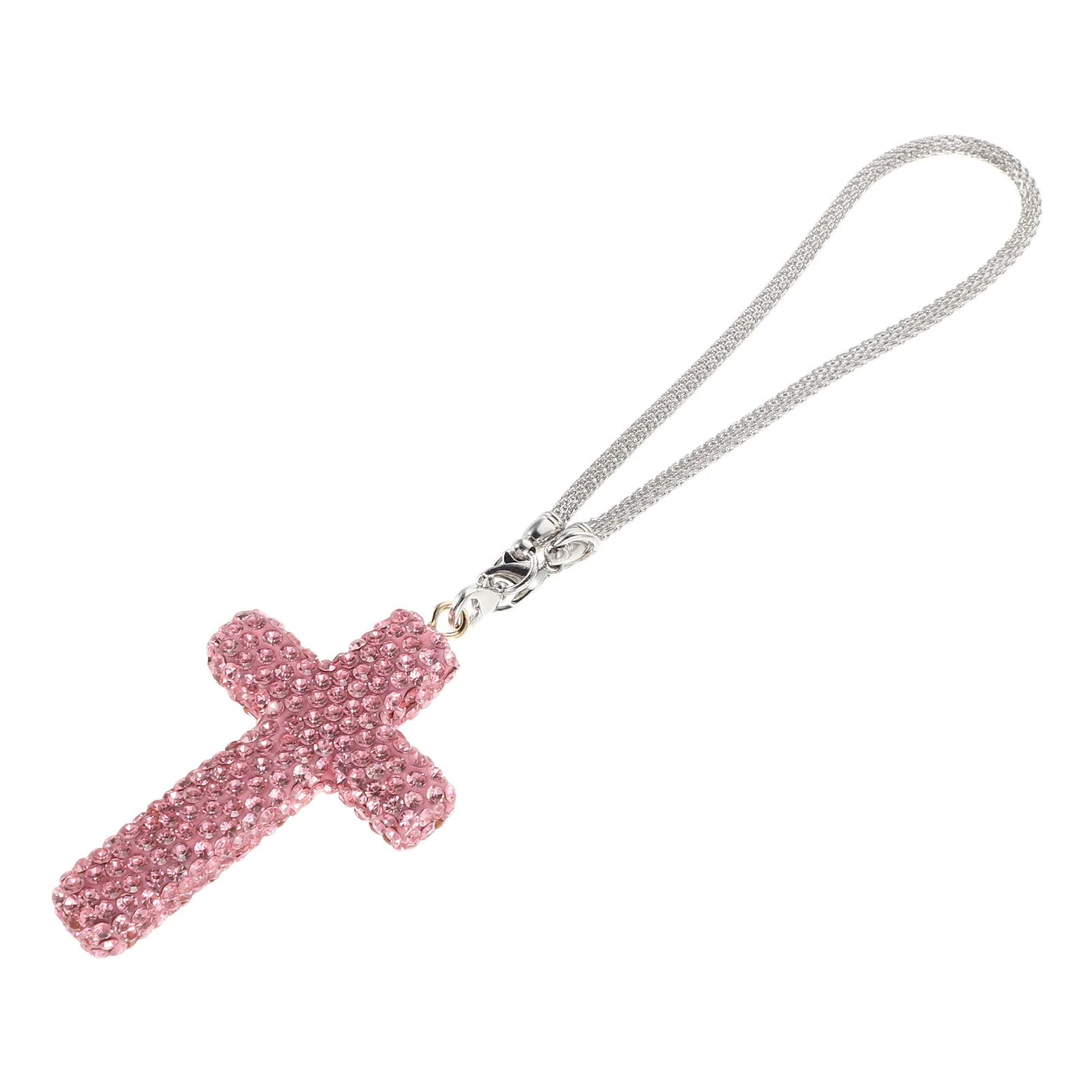 

Bling Cross Rhinestone Car Charm Universal Fit for Cars Suvs Trucks Religious Rearview Mirror Decoration Stylish Interior