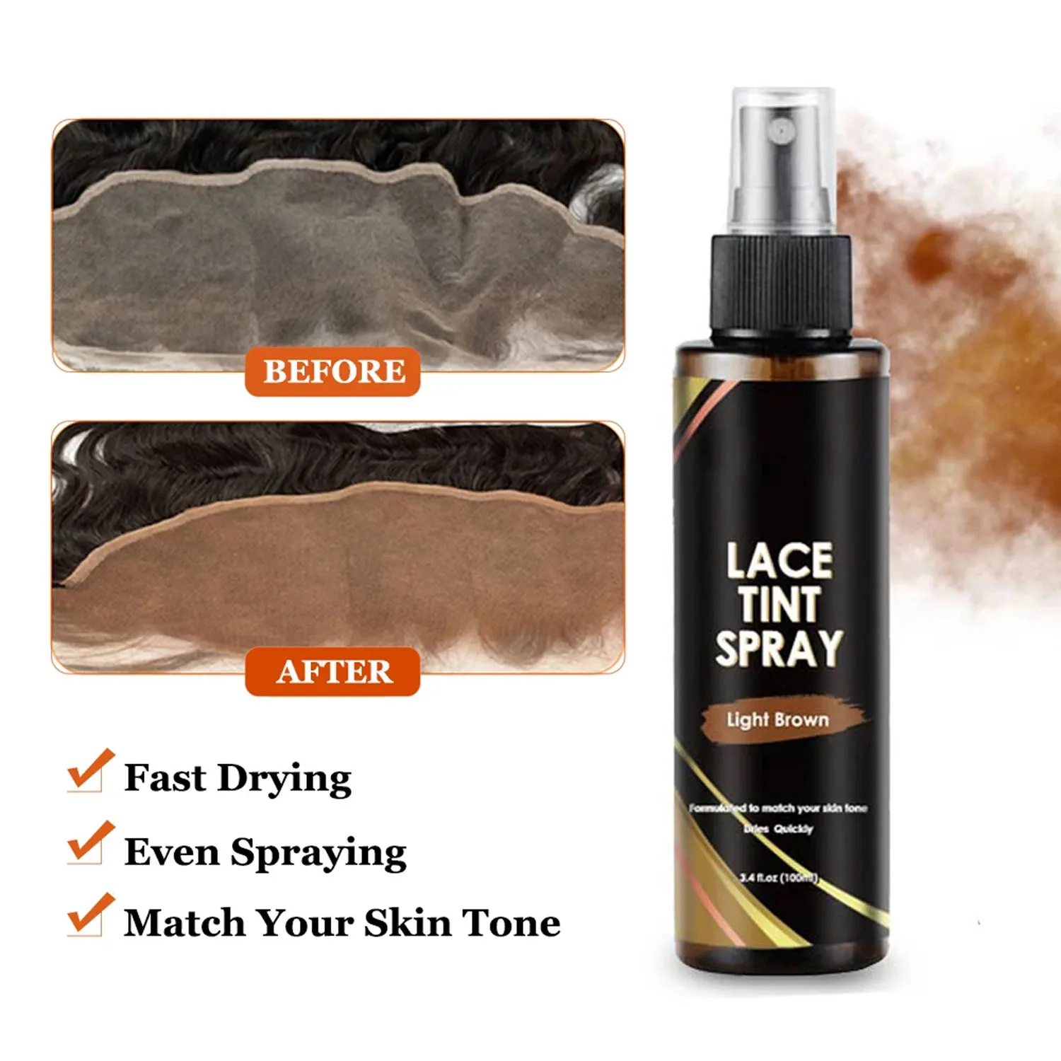 Spray de cola para peruca frontal, spray de fusão de renda para perucas, spray de fusão de renda, kit de cola de renda, kit de instalação de peruca