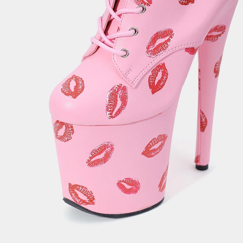 

LAIJIANJINXIA New 20CM/8Inch PU Upper Women's Platform Party High Heels Modern Ankle Boots Pole Dance Shoes 664