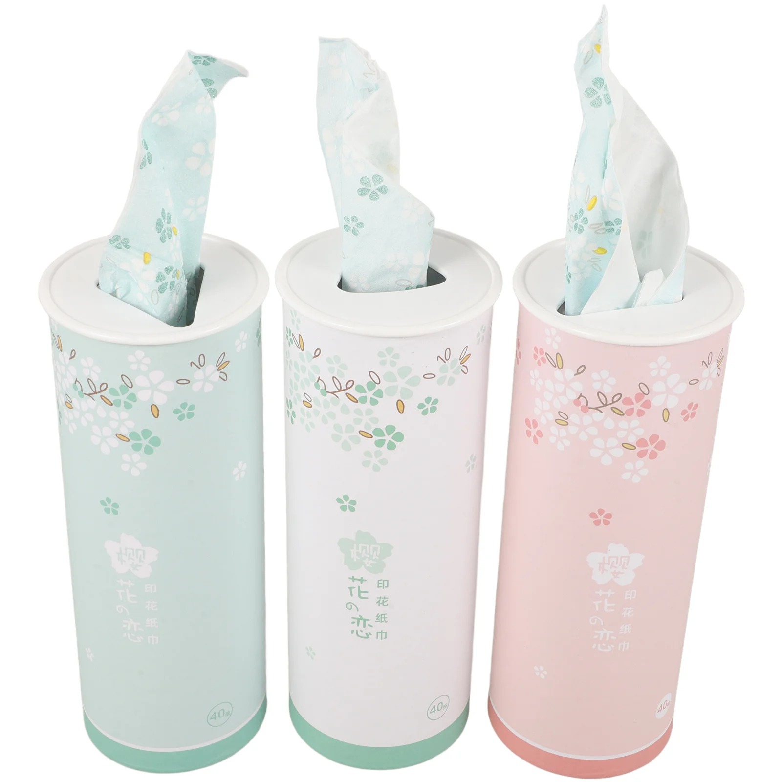 

3 Pcs Gift Tissues Car Facial Portable Cylinder Boxes For Cup Holder Wipes Napkin