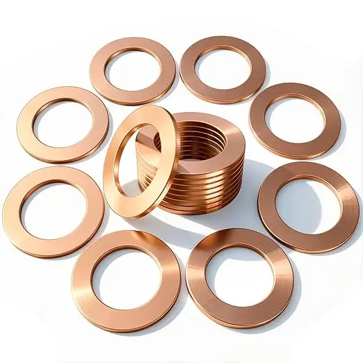Beicai 1~50pcs M5~m48 Boat Purple Copper Flat Gasket Flat Ring Gasket Sump Plug Oil Seal Copper Washer Fastener