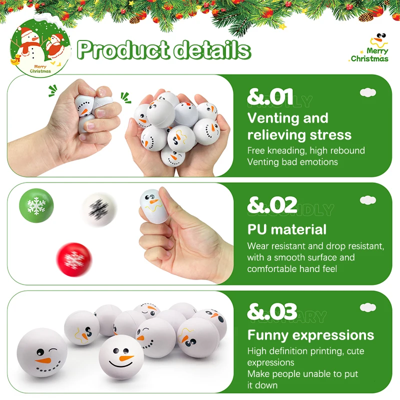 10 قطع من كرات رجل الثلج لعيد الميلاد وحلي احتفالية وحرف احتفالية للاحتفالات العائلية #3