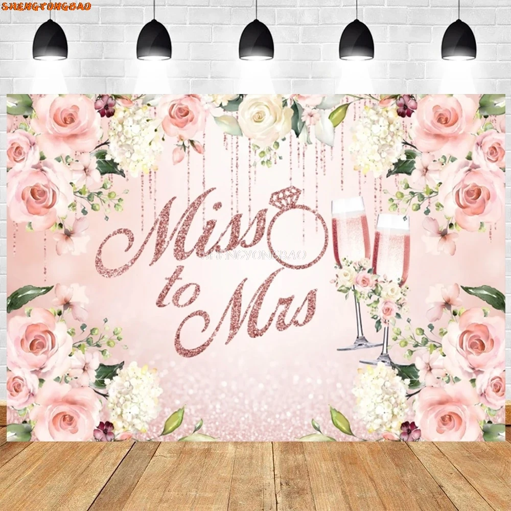 ملكة جمال إلى السيدة الزفاف دش الزفاف خلفية الدعائم زهرة عيد الحب ارتفع مخصص ملصق خلفية التصوير الفوتوغرافي JC-76