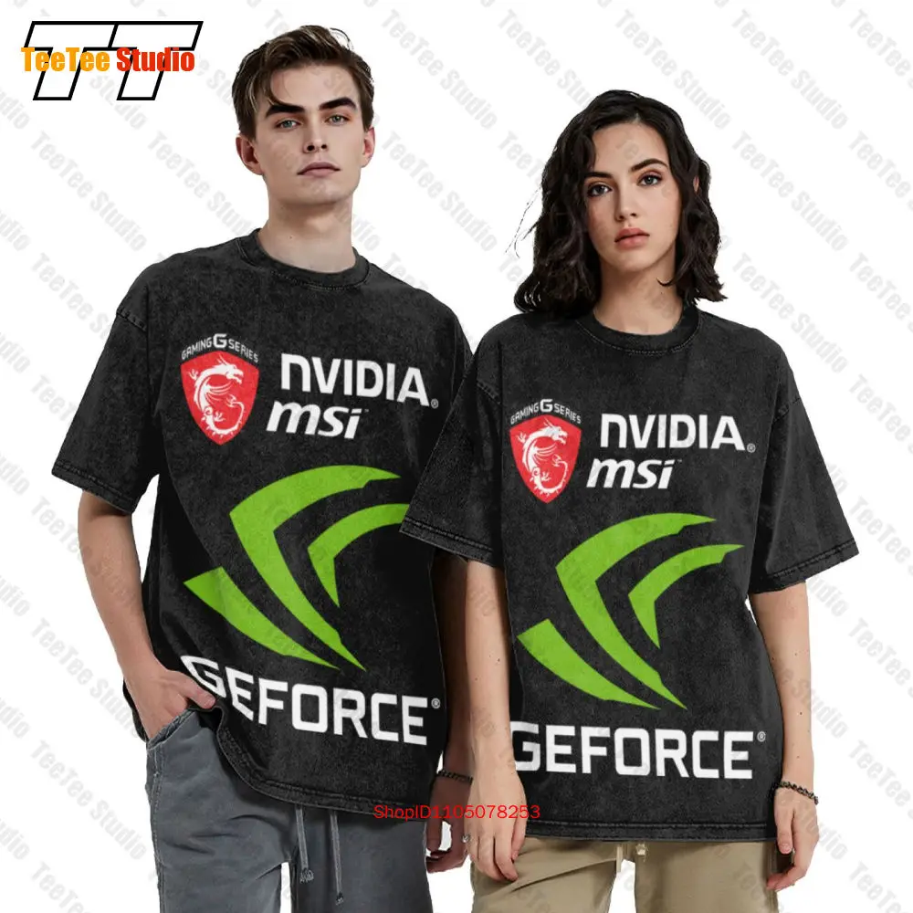 تي شيرت Nvidia Gforce Msi Gaming Vintage بأكمام قصيرة 306Z