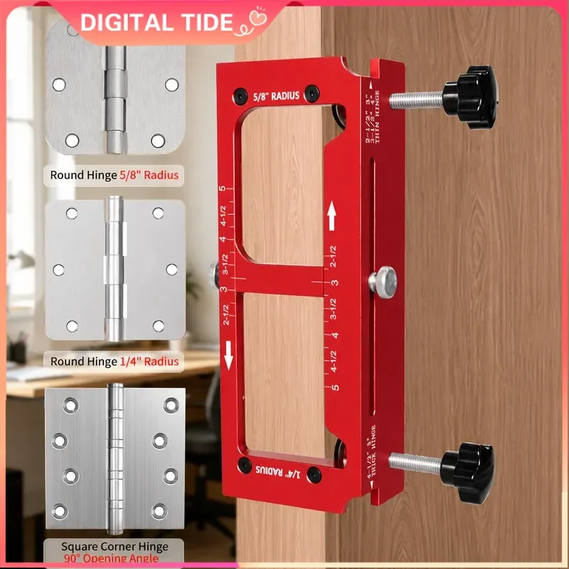 2 in 1 Hinge Drilling Fixture Durable Door Frame Locator Woodworking Installation Screws DIY Auxiliary Tools Stable Jig