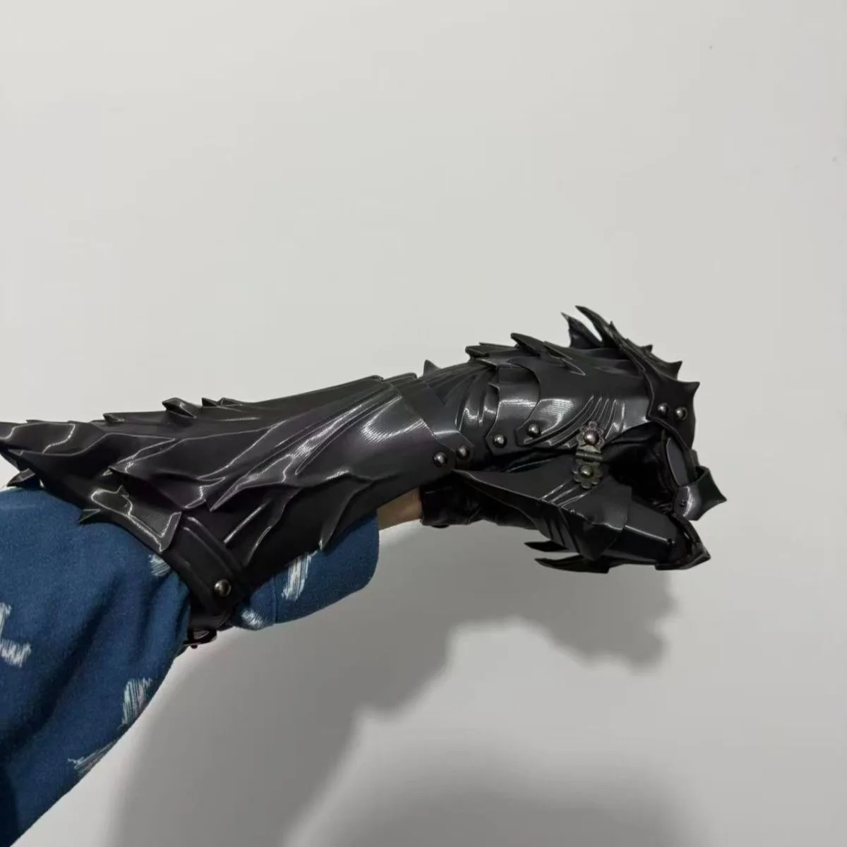 Medieval Knight Goth Vintage Mechanical Long Gloves Tactical Punk Hand Armor Man Woman 3D Pringting Cosplay Props