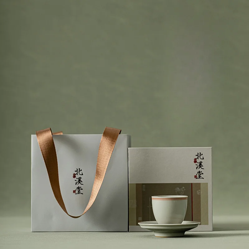 Tingxi Cup Ceramic Master Cup Small Single Cup Chinese Retro Home Teacup Saucer Combination Gift Box