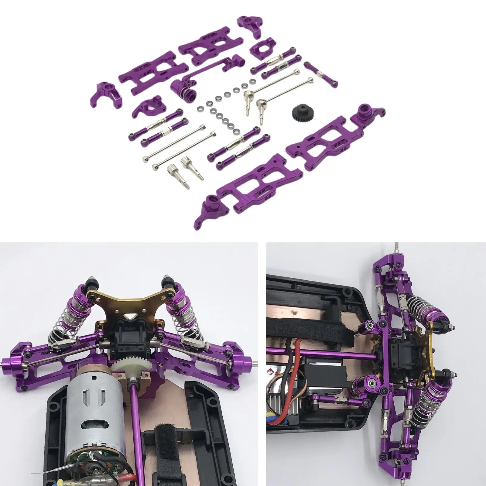 

Full Metal Upgrades Spare Parts Kit Fits 1:14 WLtoys 144001 1:12 124019 124018 Swing Arms Steering Hub C Seat Dogbone RC Car