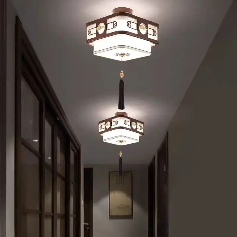 أضواء الممر الصيني الجديدة لعام 2025، مصابيح كلاسيكية على الطراز الصيني، دراسة غرفة نوم الأسرة، شرفة الممر، أضواء من الخشب الصلب