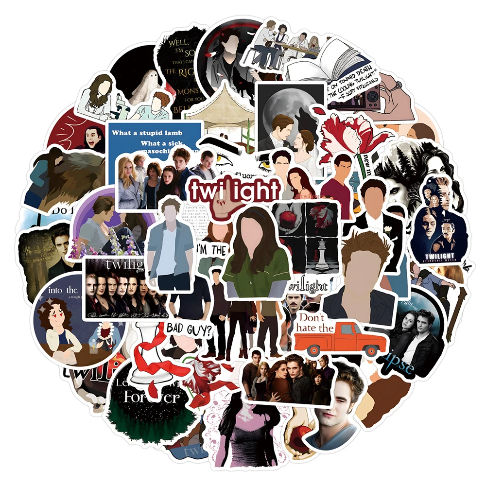 10/30/50/110pcs Cool Movie Twilight Stickers Waterproof Decals Skateboard Notebook Laptop Phone Car Bike Classic Sticker Toys