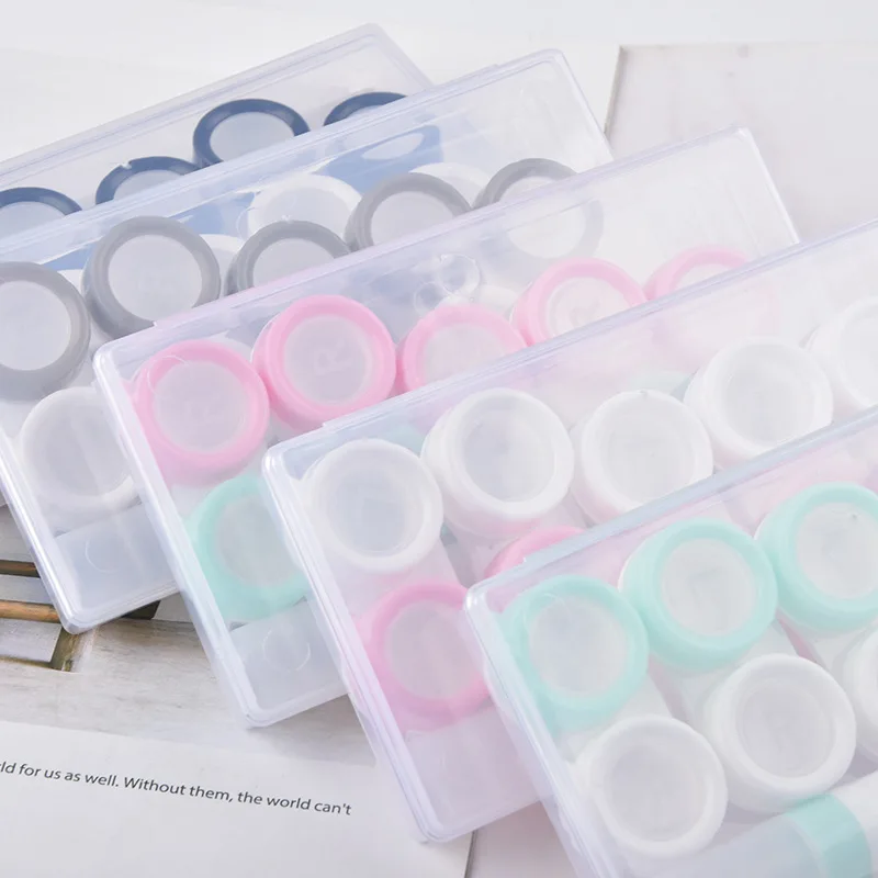 5Pairs Contact Lens Partner Case Eye Contact Lens Box Women Travel Color Contact Lenses Case Soak Container Lenses Box