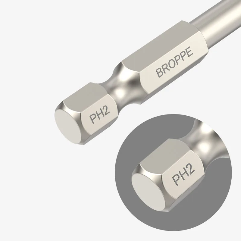 마그네틱 필립스 전기 스크루 드라이버 비트, 육각 생크 S2 합금강 크로스 배치 헤드 파워 스크루 드라이버 비트, 50mm, 75mm, 100mm, 150mm