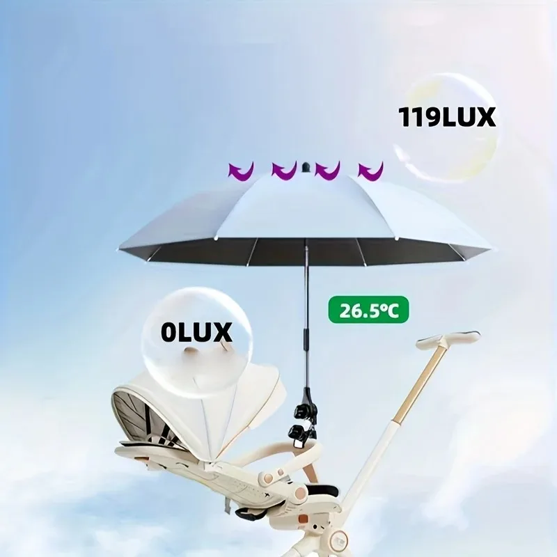 Universal Baby Car Adjustable Anti UV Sunshade Umbrella Stroller Accessories Portable for Infant Safety,1PC