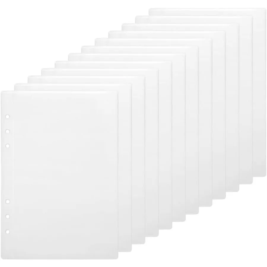 

Упаковка из 12 защитных листов формата А5,3 x 8 Ih, пластиковые рукава, защитные пленки для страниц, защитная бумага с верхней загрузкой для 6 кольцевых переплетов, кислотная