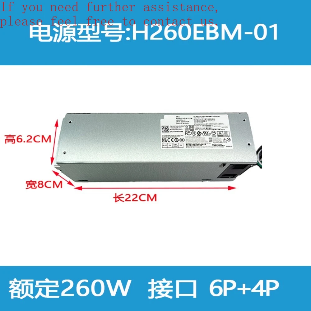 Per DELL/DELL 3080 3890 3090 6 + 4 Pin Alimentatore L260EBM-00 H260EBM-01 WYHR8