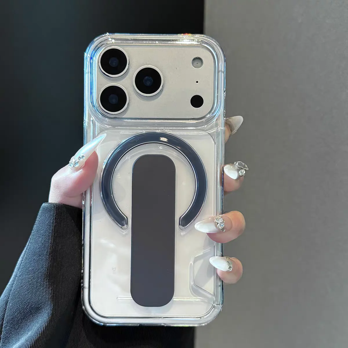 Luxuriöser HD-Kartenhalter mit klarem Display für Magsafe-Hülle für iPhone 17 16 15 14 18 Pro Max, magnetische Ladefunktion, stoßfeste Acrylhülle – Detail 13