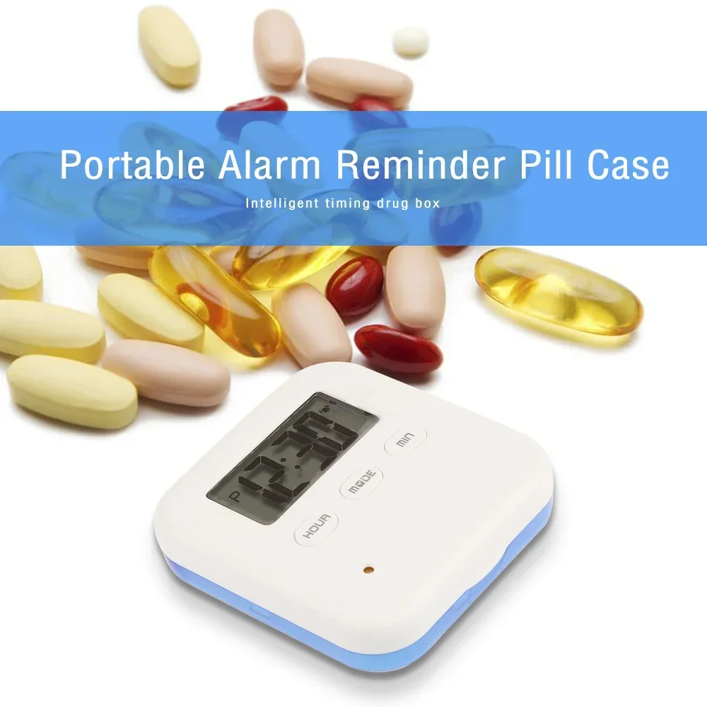 Electronic Smart Pill Case Alarm Clock Reminder Medicine Storage Boxes Tablet with Timer Secret Box Portable Drugs Accessories