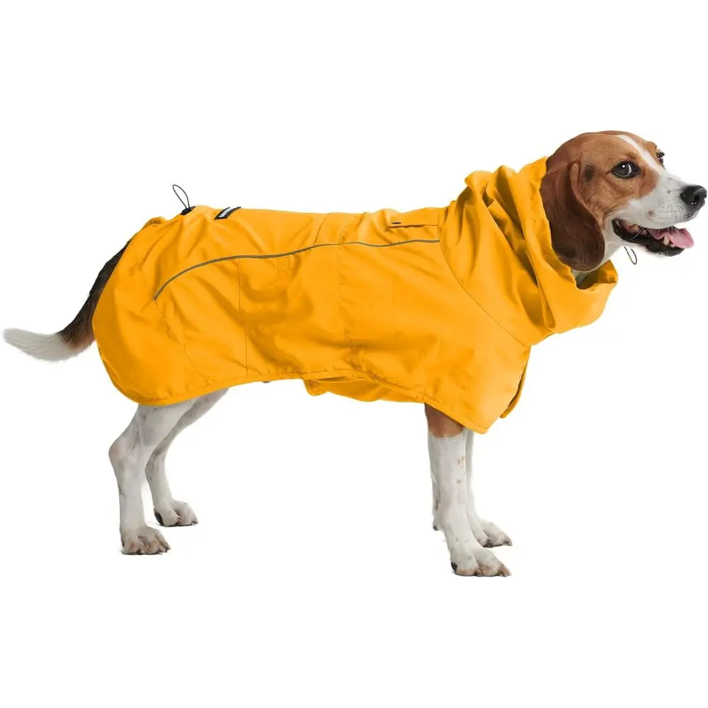 

Reflective Waterproof Dog Raincoat, Breathable Full-Body Coverage, Dry Suit, 2XL, Mustard Yellow