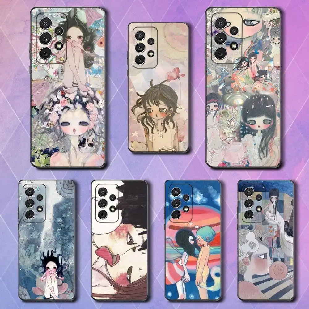 

A-Aya T-Takano Artist Phone Case For Samsung S25,S24,S23,S22,S21,S20,S10,Ultra,Plus,Lite,FE,Soft Silicone Black Cover