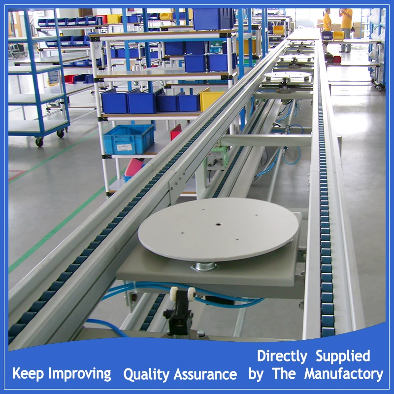 Longen Light Duty Accumulating Chain Pallet Assembly Conveyor System  for  Industrial Workshops