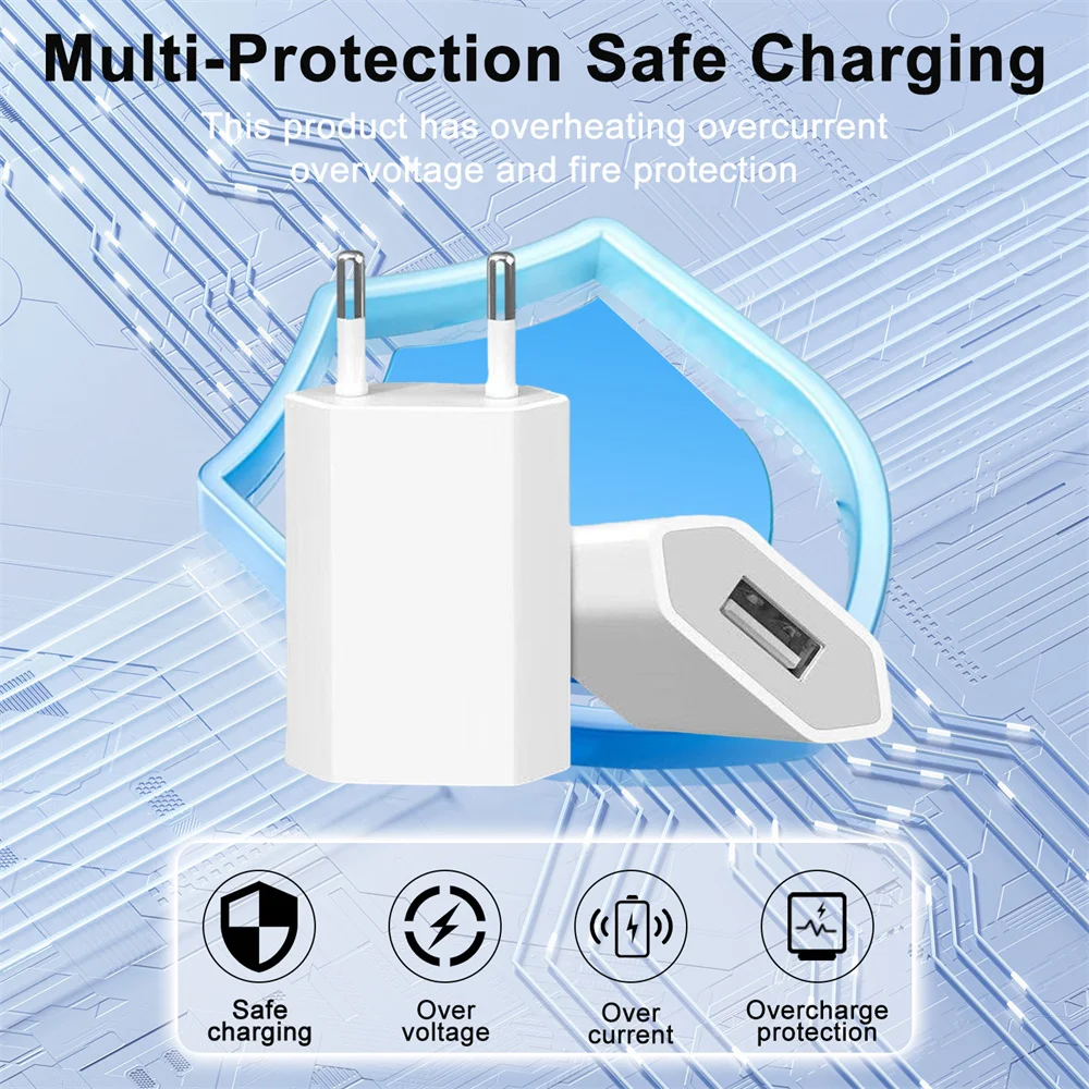 1-5 قطعة شاحن USB سريع الشحن 5 فولت/1A العالمي الاتحاد الأوروبي التوصيل شاحن آيفون سامسونج شاومي هواوي الهاتف المحمول محول محمول #3