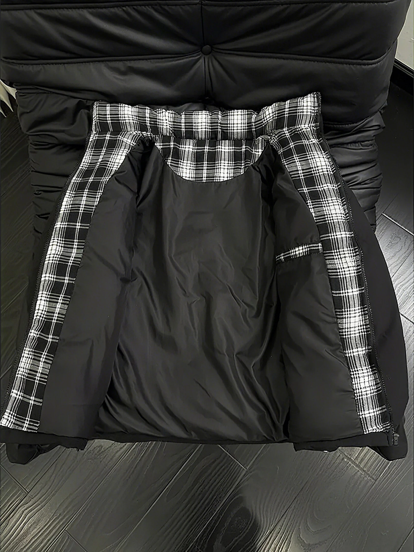 Amerikanischer Retro-Damen-Baumwollmantel Winter Karierter Stehkragen-Mantel Cleanfit Baumwoll-Oberbekleidung