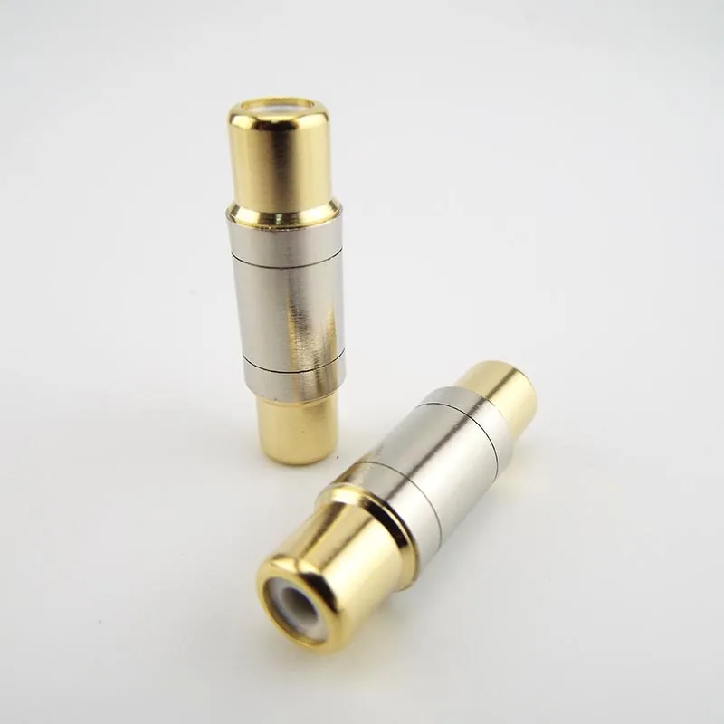 Dual RCA Connectors Female to Female Jack Socket Plug Straight Adapter Gold Plated Speaker Cable Extender