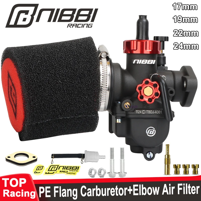 Nibbi Motorcycle Pe Racing Carburetor Foam Air Filter Kit Pe17/19/22/24mm Jets Carb For Yamaha Suzuki 100-150cc Minimoto Pitbike