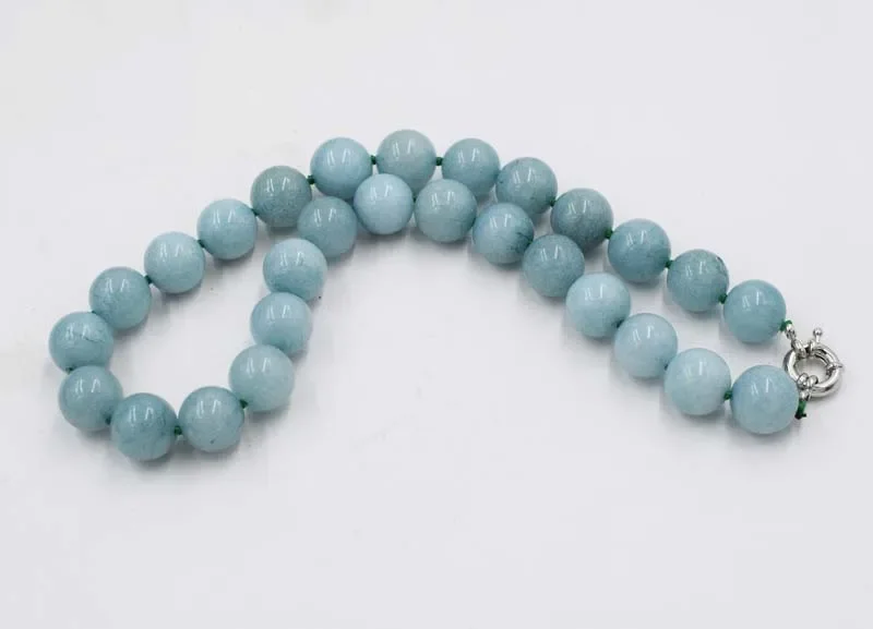 Wauw! blauwe jade unieke ketting steen rond 12 mm 14 mm 18 inch natuur groothandel kraal korting cadeau