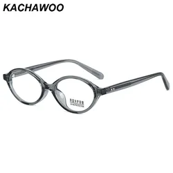 Kachawoo small frame oval glasses anti blue light tr90 acetate retro glasses frame men women unisex European style blue grey