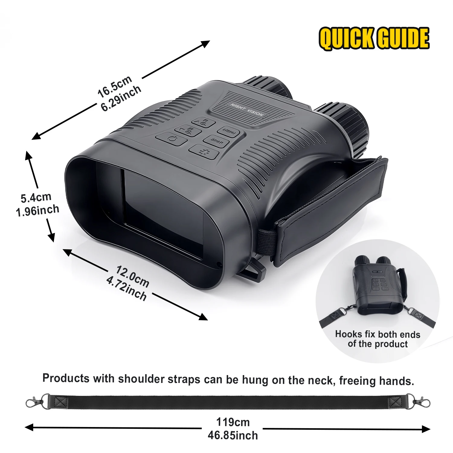 Бинокль ночного видения с 10-кратным цифровым зумом для взрослых, с картой 32 ГБ и ИК-подсветкой 850 нм для охоты, кемпинга и дикой природы