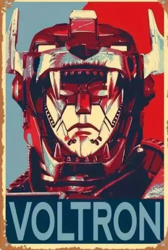 Металлическая жестяная табличка VOLTRON DEFENDER OF THE UNIVERSE с красочным изображением VOLTRON - табличка CARBOTIX