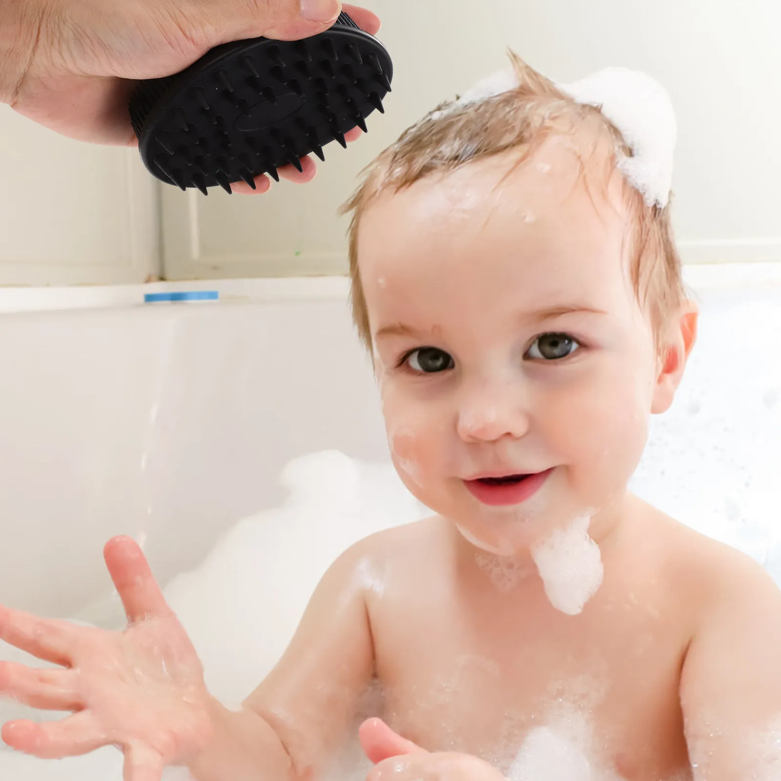 2Pcs Supple Silicone Body Scrubber for Adults and Infants Promotes Blood Circulation Gentle Exfoliating Bath Brush Household