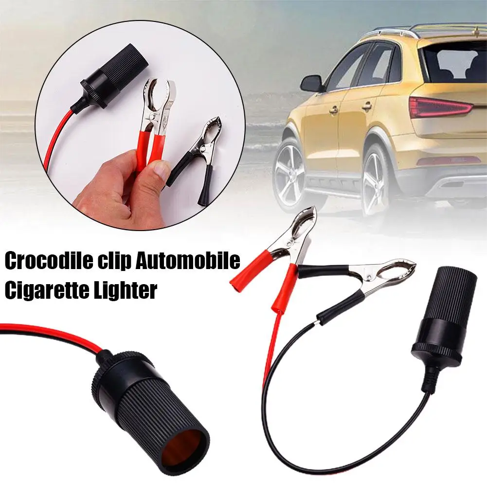 Car Cigarette Lighter Power Socket Adapter Alligator Battery Clip Connector Adapter To Extension Socket Clip-on Terminal Au E9P6