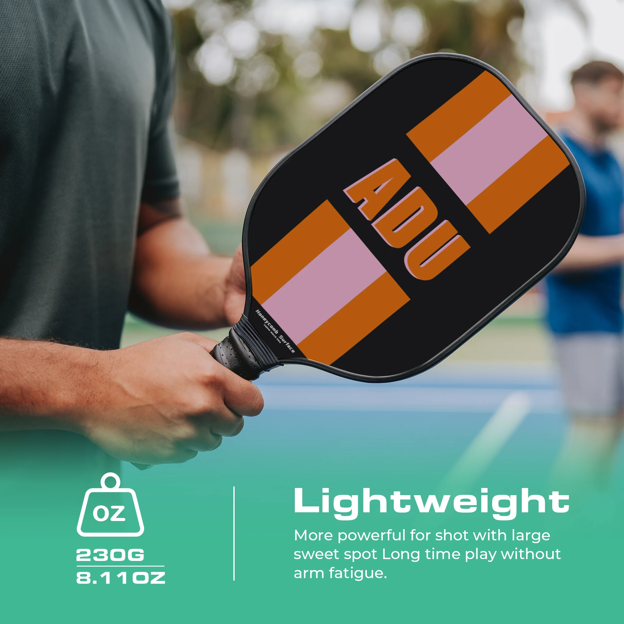 Racket Custom Name Orange Letters Broken Honeycomb Passion 16mm Kimchi Ball Paddle Fiberglass Surface Sports Racket Gift