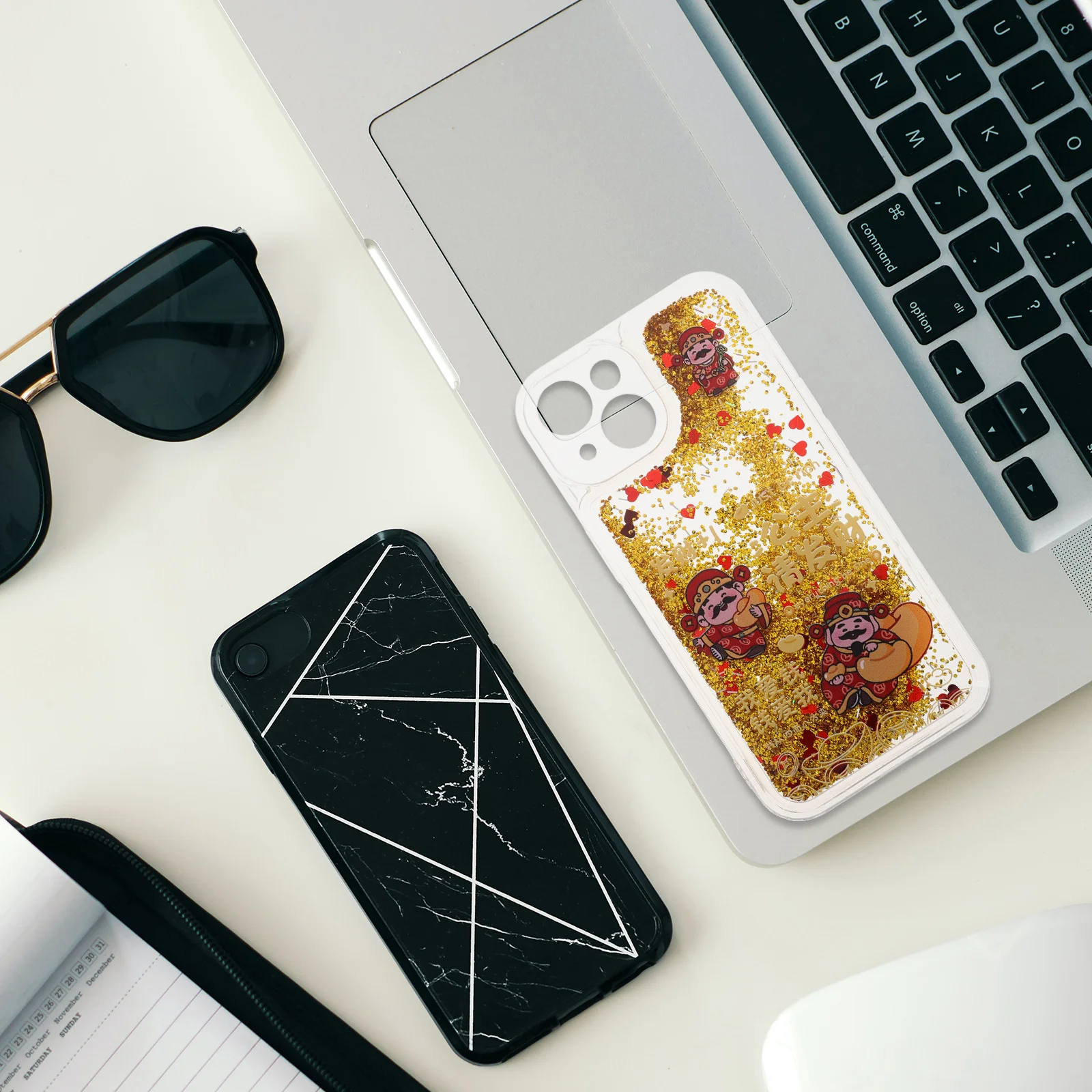 

Flowing Sand Phone Case Durable Silicone Transparent Protective Shell Non Slip Cell Phone Bumpers