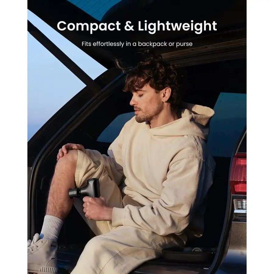 ปืนนวดมินิเทอร์โมคูลพร้อมความร้อนและความเย็น, บรรเทาอาการปวดเนื้อเยื่อลึกแบบพกพา, ปรับความเร็วได้ 5 ระดับ, ปืนนวดสำหรับเดินทางพร้อม Ca