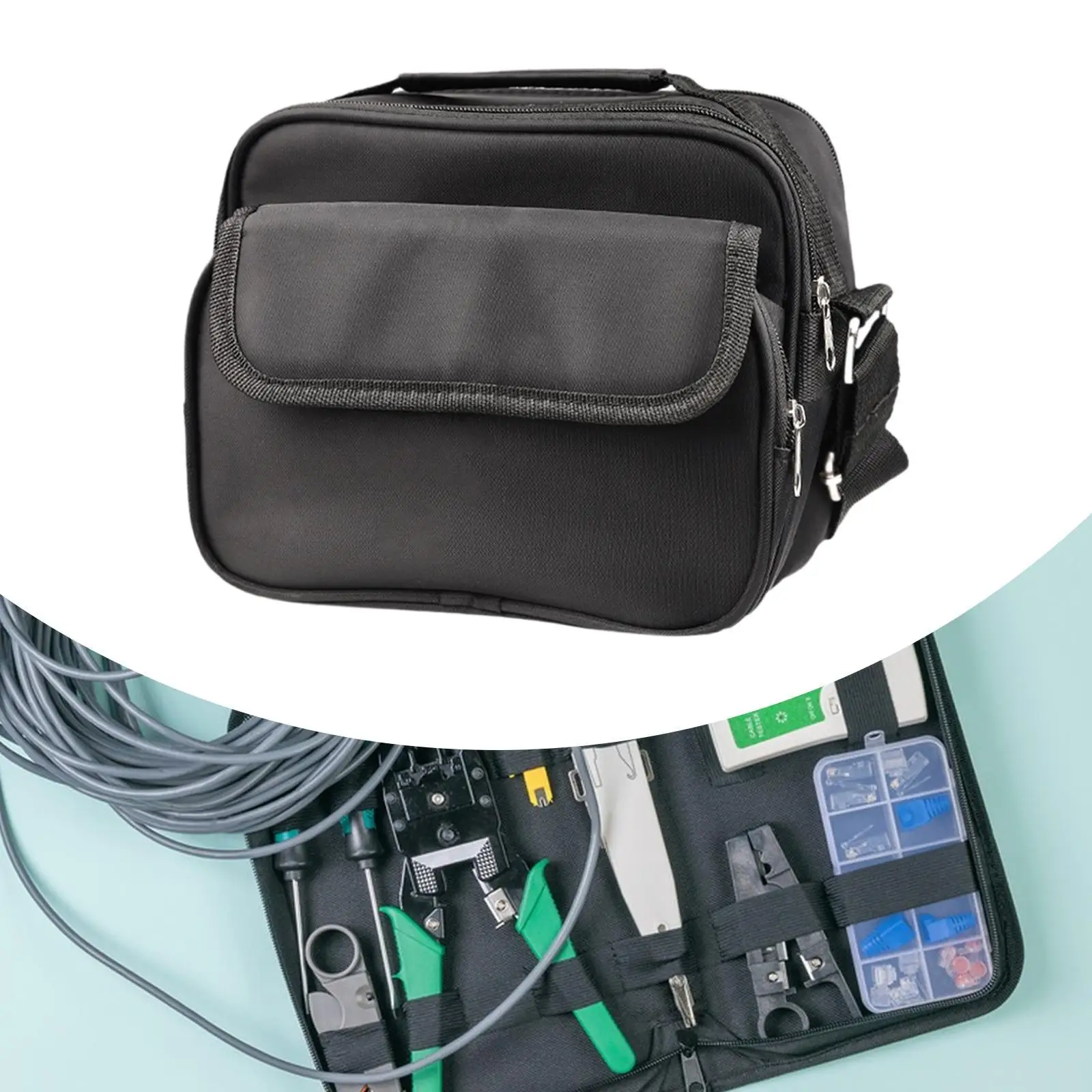 

Fiber Optic Tool Bag Organizer Hardware Portable Network Tool Nylon Carrying
