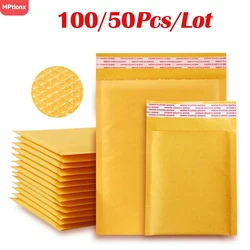 50PCS/set Kraft Paper Bubble Envelopes Bags Different Specifications Mailers Padded Shipping Envelope With Bubble Mailing Bag