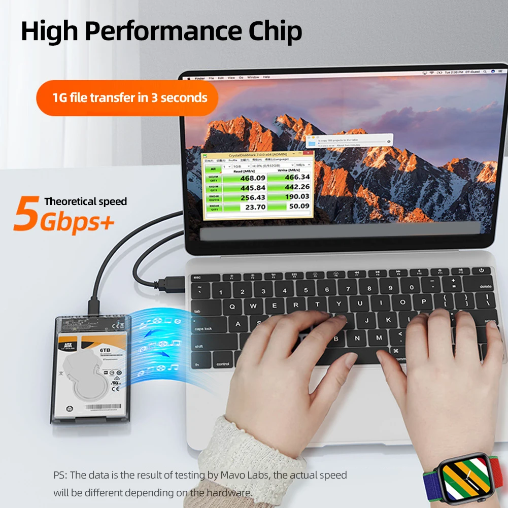 USB 3.0 to SATA III Hard Disk Case 2.5inch SATA HDD SSD Shell External Enclosure Hard Drive Disk Box Transparent Mobile Housing