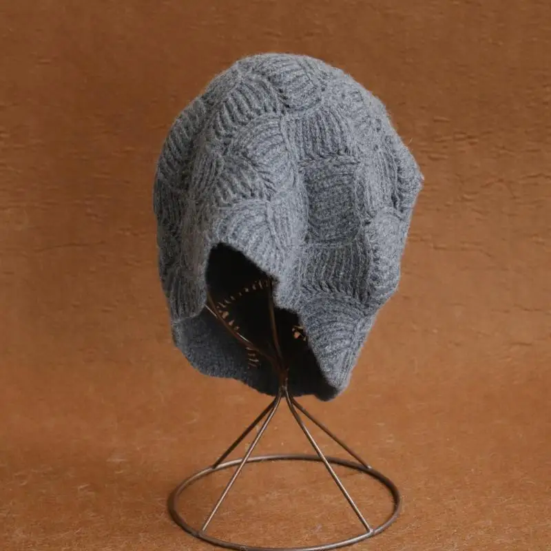 2026 Neue Y2K Herbst-Winter-Wollmütze für Damen, Modische Vintage-Strickmütze, Vielseitige Kappe, Frühlingsmütze, Faltbare Mütze – Detail 17